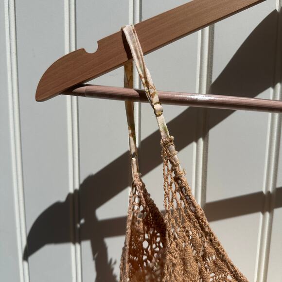 Yvonne S Midi Trapeze Dress 100% Linen Lace Trim Ditzy Floral Print Medium NWOT - Picture 11 of 13